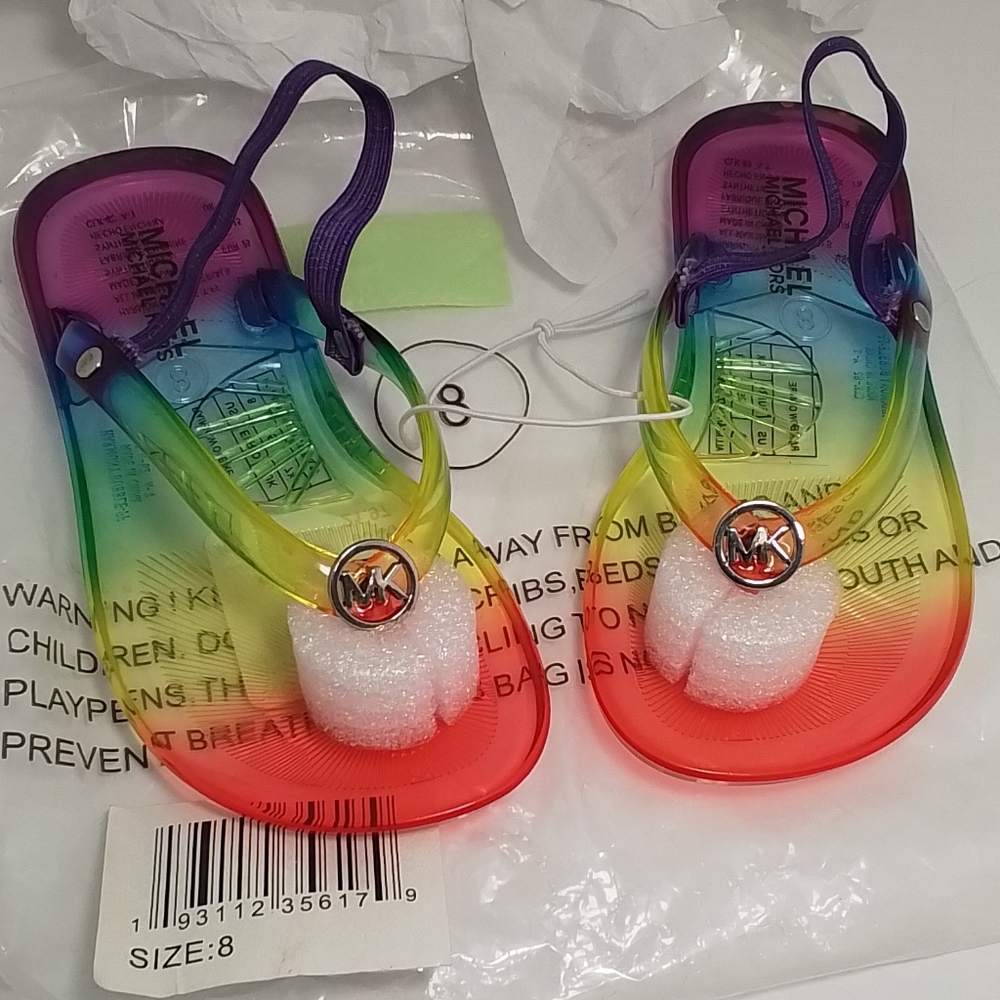 SALE 🔥 NEW Michael Kors Girls Jelly Rainbow Sandals